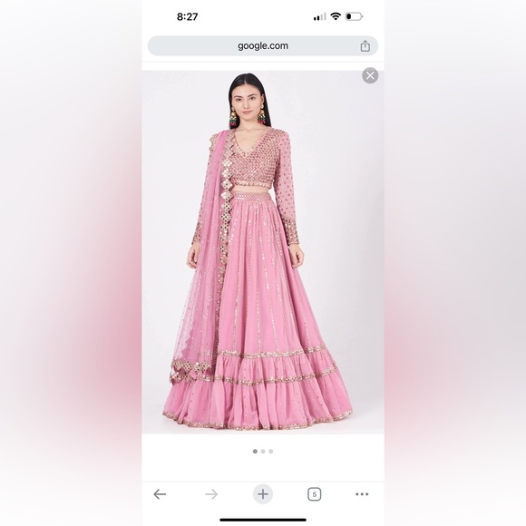 Dusky pink lehanga by vani vats - Picture 2 of 4